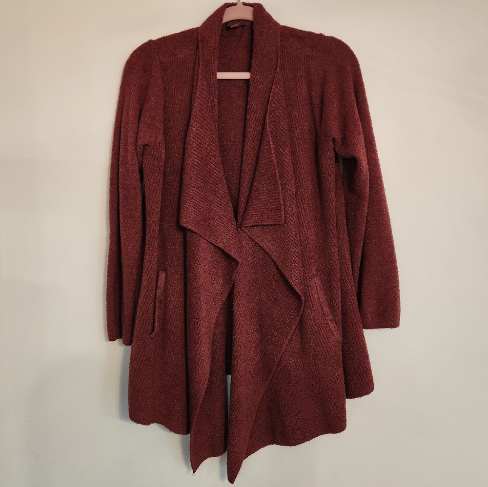 Barefoot Dreams Maroon Open Front Cardigan